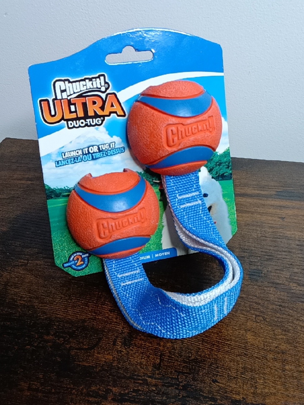 Chuckit! Ultra Duo-Tug Toy For 🐶 Dog Orange & Blue Ball Size M